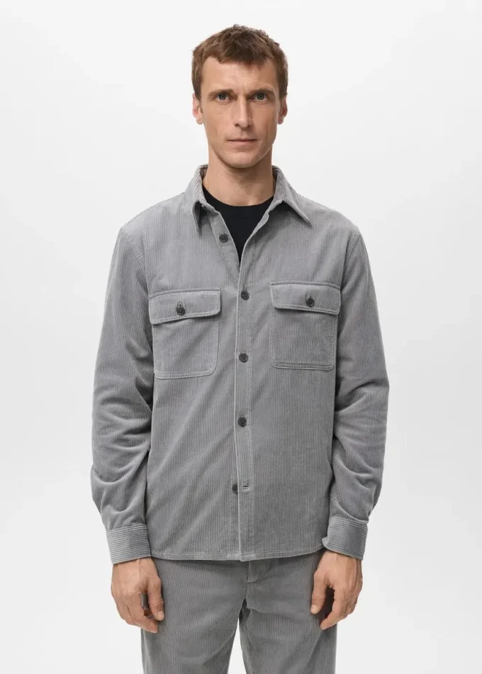 Soprabito in velluto a coste con tasche Soprabito in velluto a coste con tasche