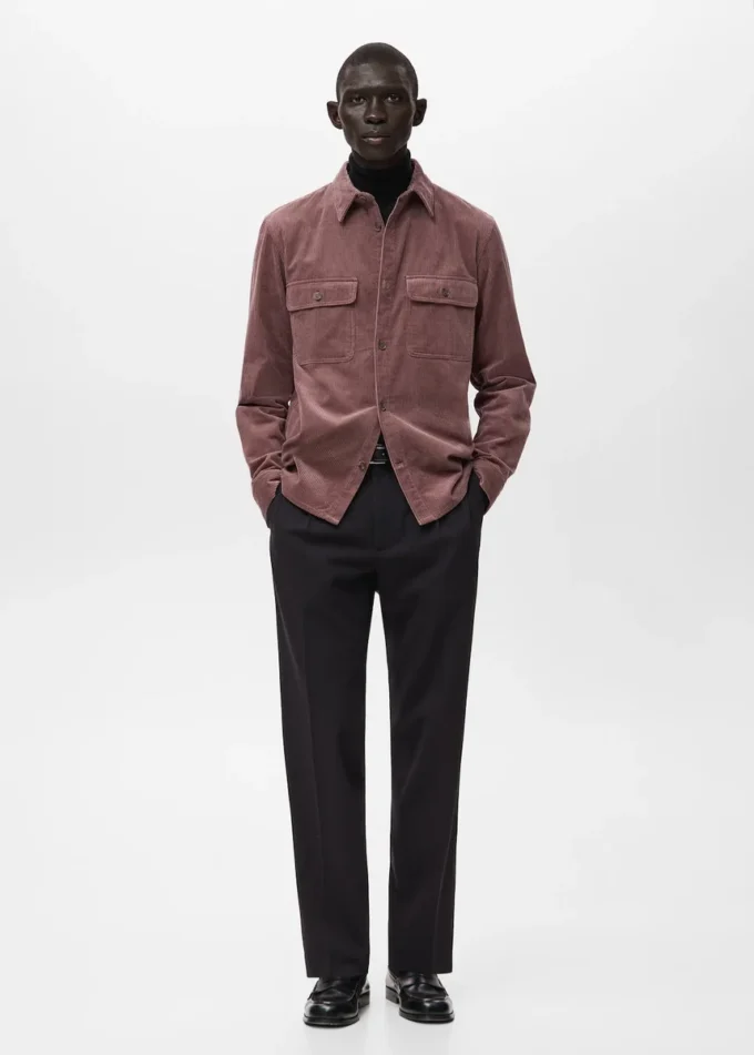 Soprabito in velluto a coste con tasche Soprabito in velluto a coste con tasche