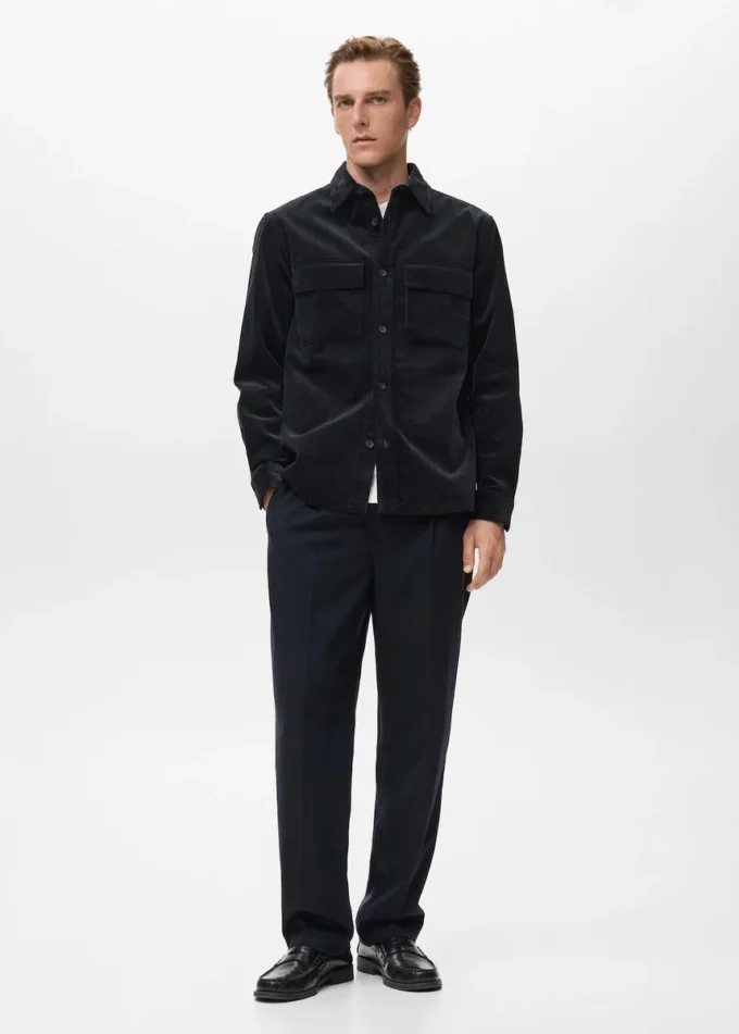 Soprabito in velluto a coste con tasche Soprabito in velluto a coste con tasche