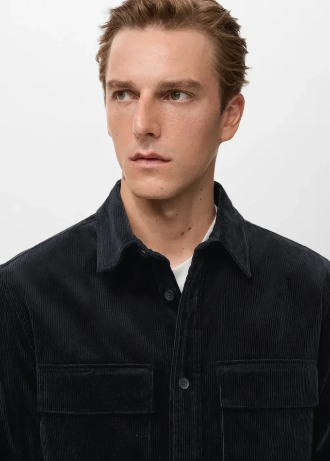 Soprabito in velluto a coste con tasche Soprabito in velluto a coste con tasche