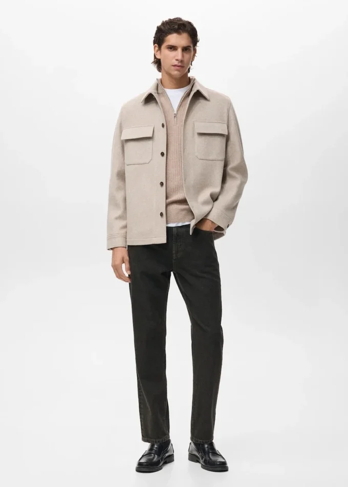 Sopracamicia in lana con tasche Sopracamicia in lana con tasche