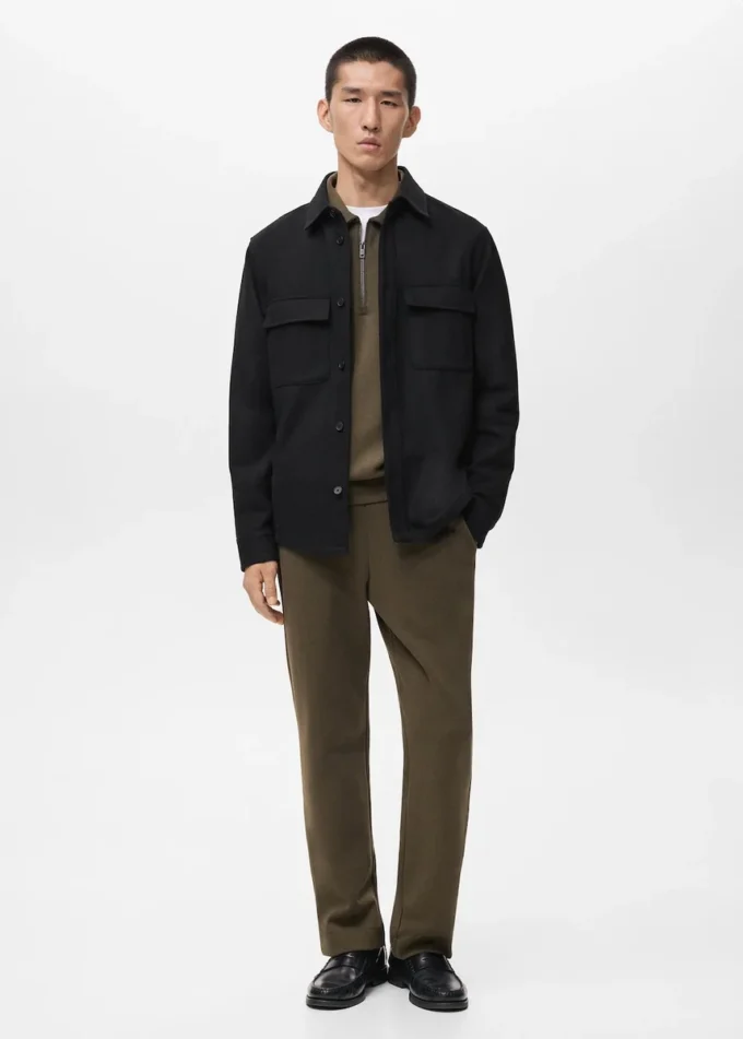 Sopracamicia in lana con tasche Sopracamicia in lana con tasche