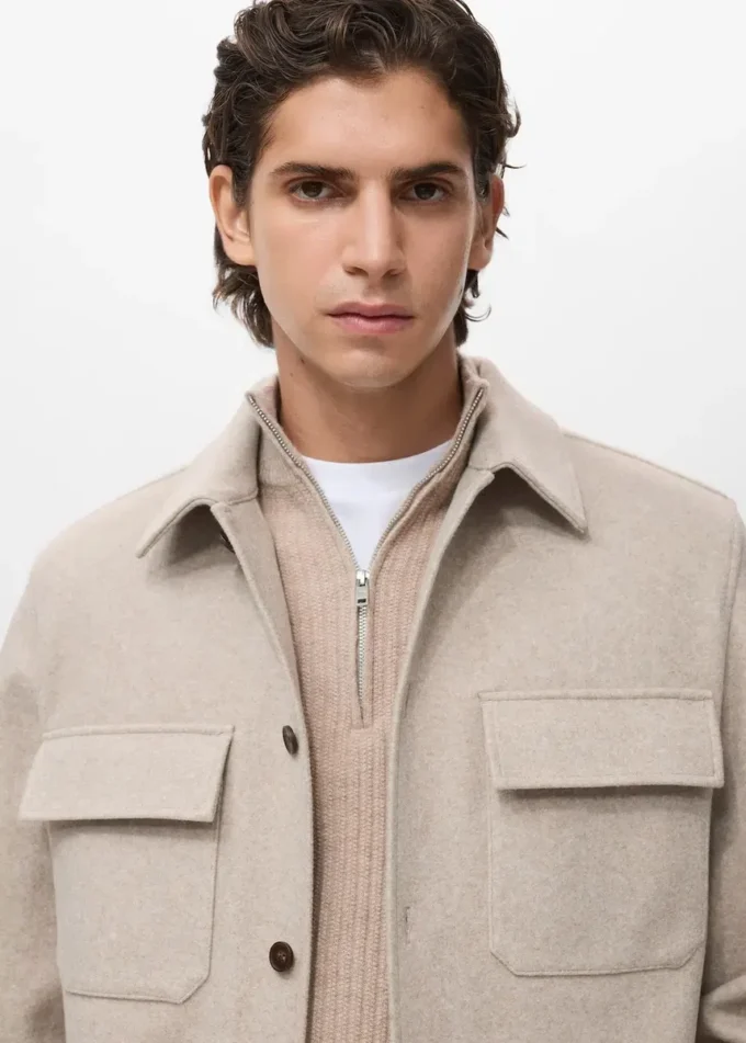 Sopracamicia in lana con tasche Sopracamicia in lana con tasche