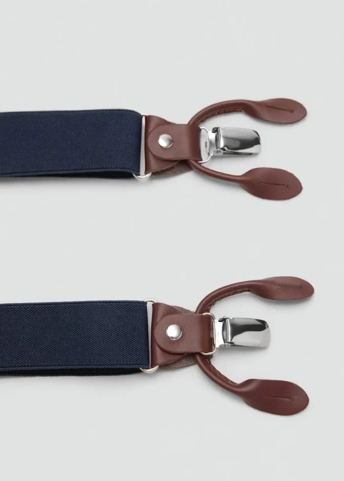 Spalline elastiche regolabili con dettagli in pelle Spalline elastiche regolabili con dettagli in pelle