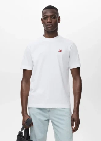 T-shirt 100% cotone con dettaglio ricamato