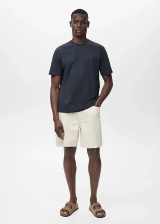 T-shirt 100% cotone con dettaglio ricamato