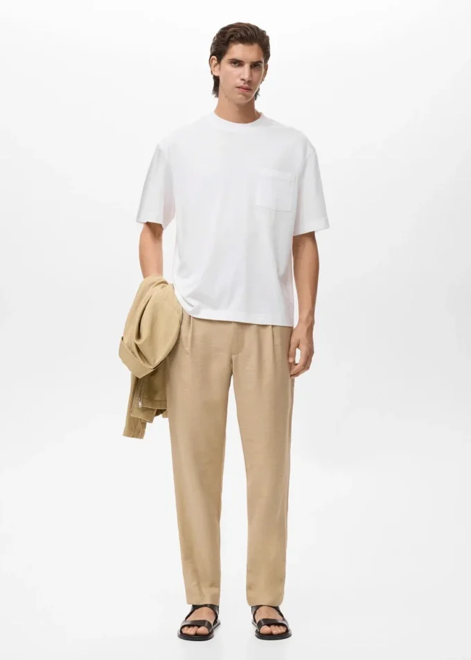 T-shirt 100% cotone vestibilità boxy tasca T-shirt 100% cotone vestibilità boxy tasca