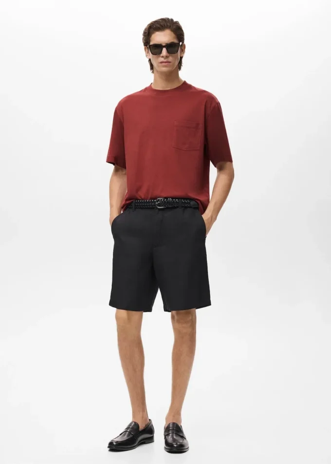 T-shirt 100% cotone vestibilità boxy tasca T-shirt 100% cotone vestibilità boxy tasca