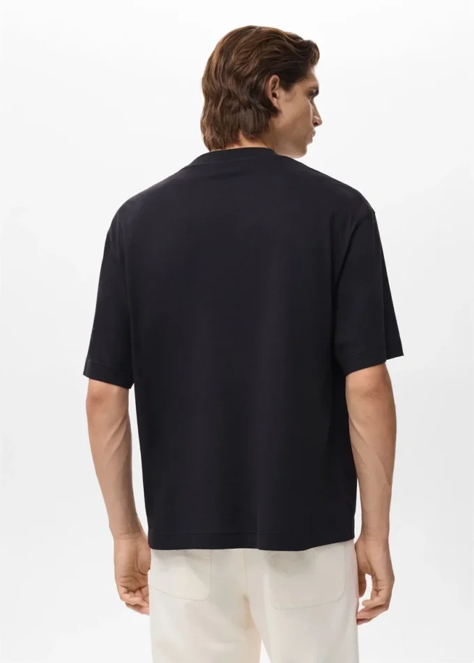 T-shirt 100% cotone vestibilità boxy tasca T-shirt 100% cotone vestibilità boxy tasca