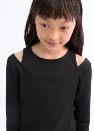 T-shirt a costine con cut-out