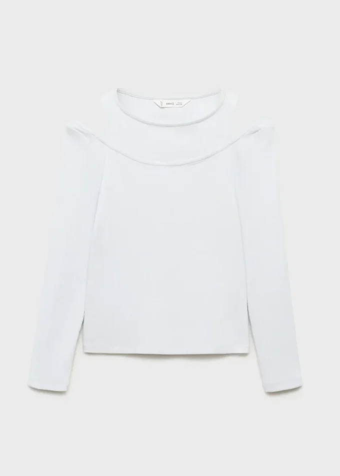 T-shirt a costine con cut-out T-shirt a costine con cut-out