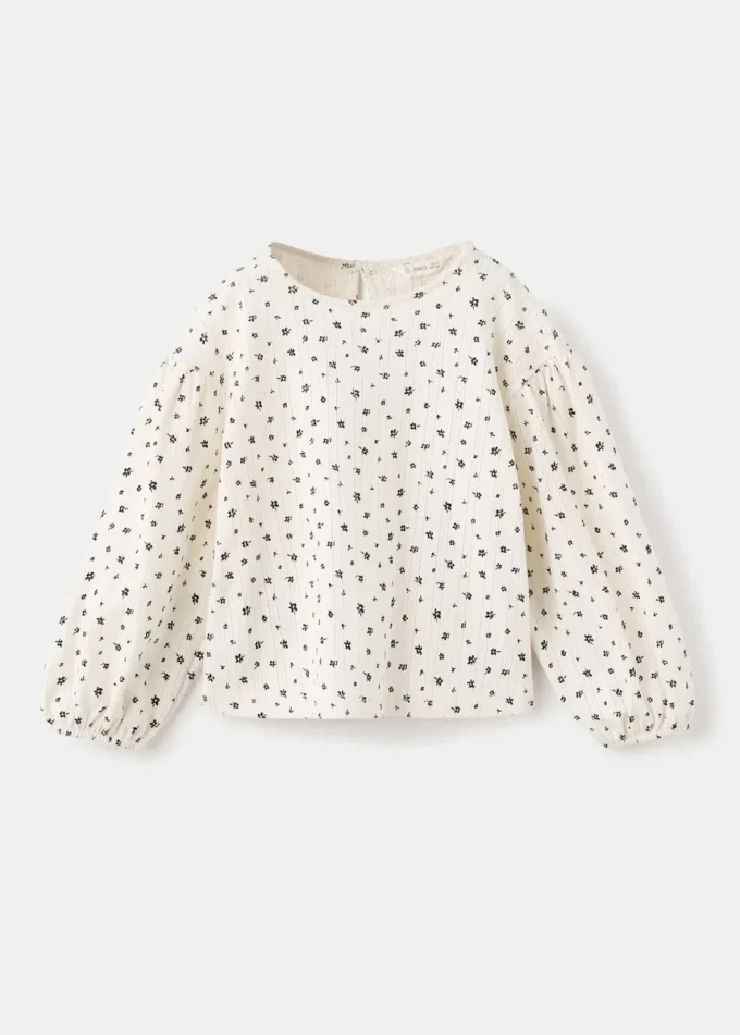 T-shirt a costine con motivo floreale T-shirt a costine con motivo floreale