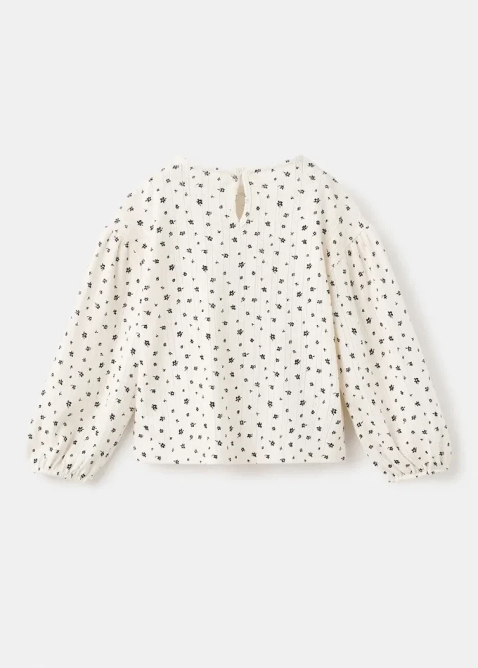 T-shirt a costine con motivo floreale T-shirt a costine con motivo floreale