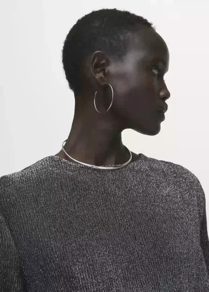 T-shirt a maniche corte in lurex