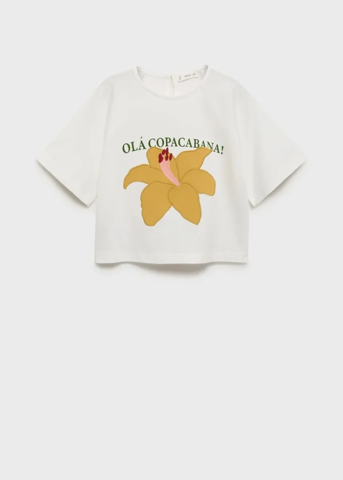 T-shirt a maniche corte ricamata