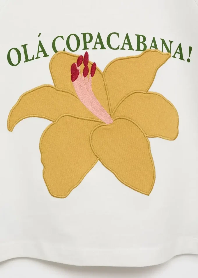 T-shirt a maniche corte ricamata