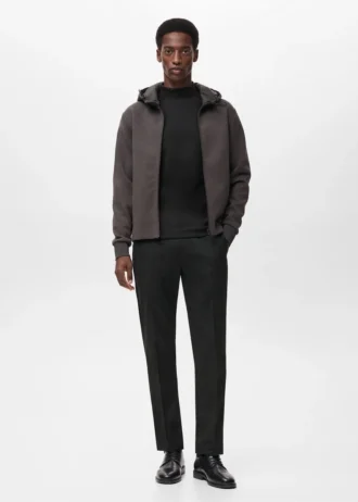 T-shirt a maniche lunghe con collo alla coreana