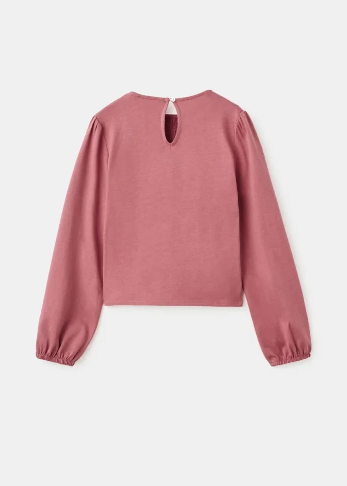 T-shirt a maniche lunghe con volant T-shirt a maniche lunghe con volant