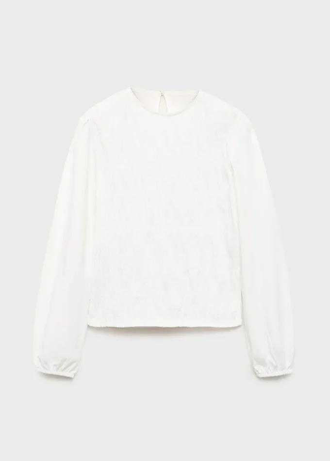 T-shirt a maniche lunghe con volant T-shirt a maniche lunghe con volant