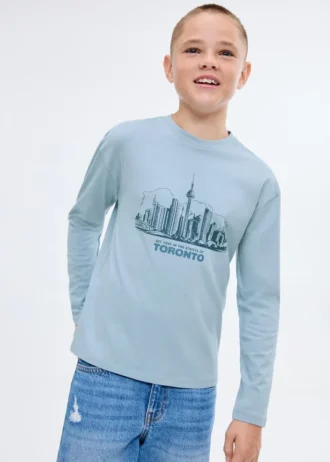 T-shirt a maniche lunghe stampata