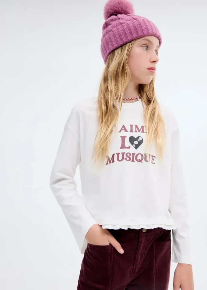 T-shirt a maniche lunghe stampata