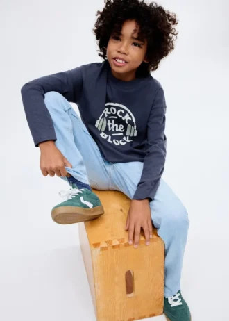 T-shirt a maniche lunghe stampata