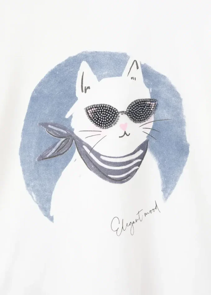 T-shirt a maniche lunghe stampata