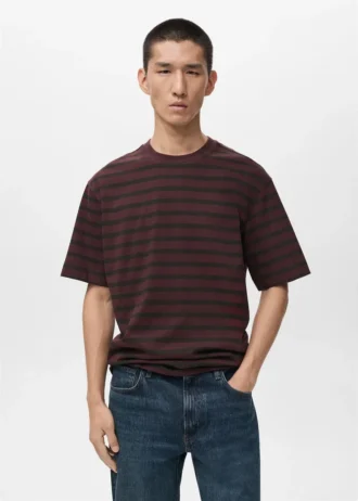 T-shirt a righe 100% cotone dalla vestibilità morbida