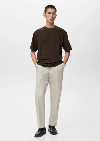 T-shirt a righe 100% cotone dalla vestibilità morbida