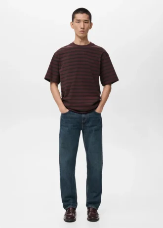 T-shirt a righe 100% cotone dalla vestibilità morbida