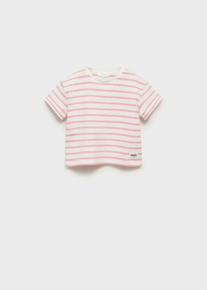 T-shirt a righe applicate T-shirt a righe applicate