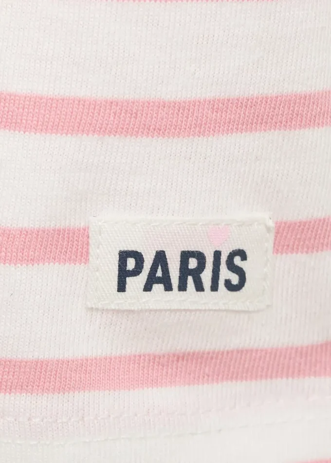 T-shirt a righe applicate T-shirt a righe applicate