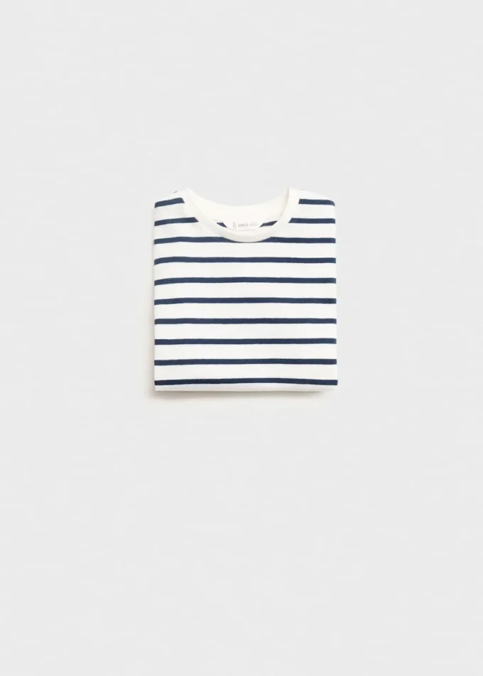 T-shirt a righe applicate T-shirt a righe applicate