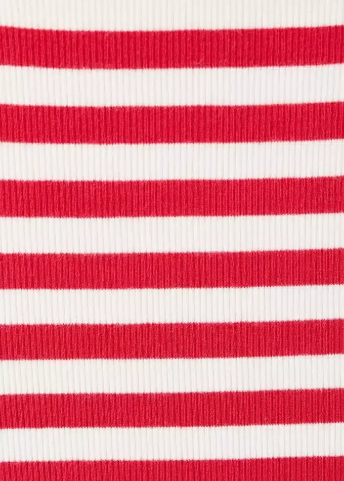 T-shirt a righe in maglia a costine T-shirt a righe in maglia a costine