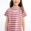 T-shirt a righe stampata