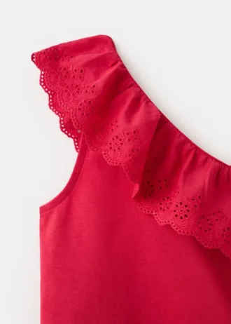 T-shirt asimmetrica con volant