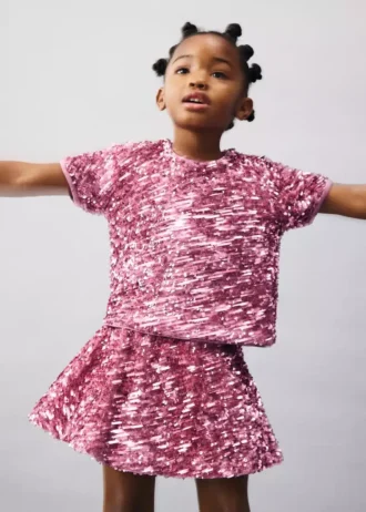 T-shirt brillante con paillettes