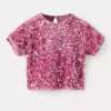 T-shirt brillante con paillettes
