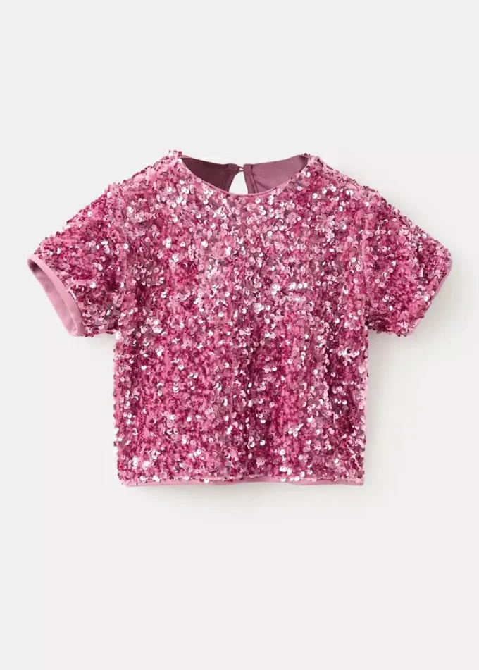 T-shirt brillante con paillettes