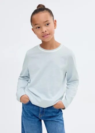 T-shirt con collo a contrasto