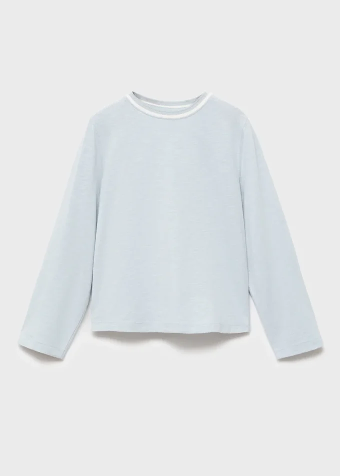 T-shirt con collo a contrasto T-shirt con collo a contrasto