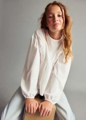 T-shirt con dettagli arricciati