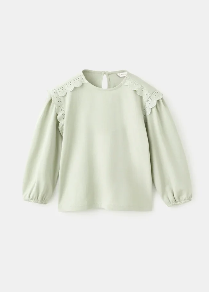 T-shirt con dettagli in pizzo