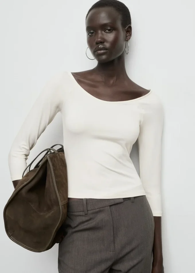 T-shirt con maniche a tre quarti