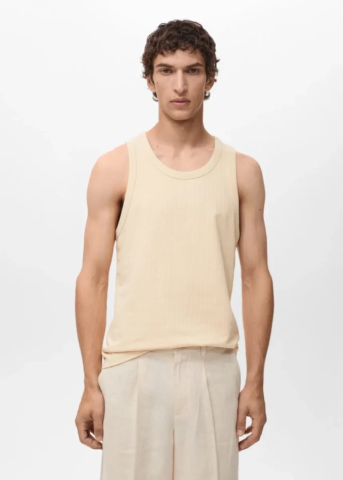 T-shirt con spalline a righe T-shirt con spalline a righe