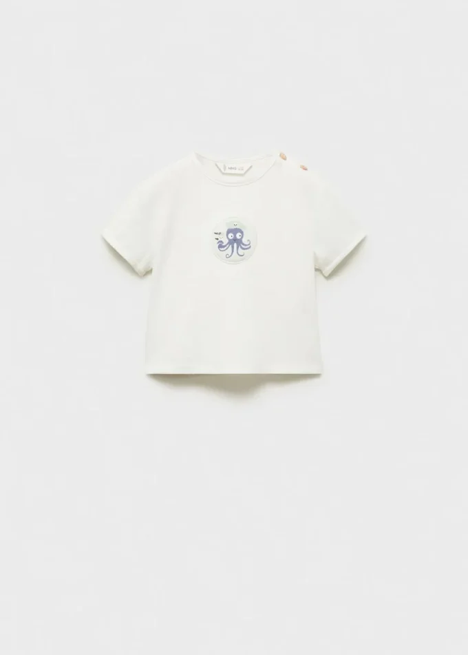 T-shirt con stampa polipo T-shirt con stampa polipo