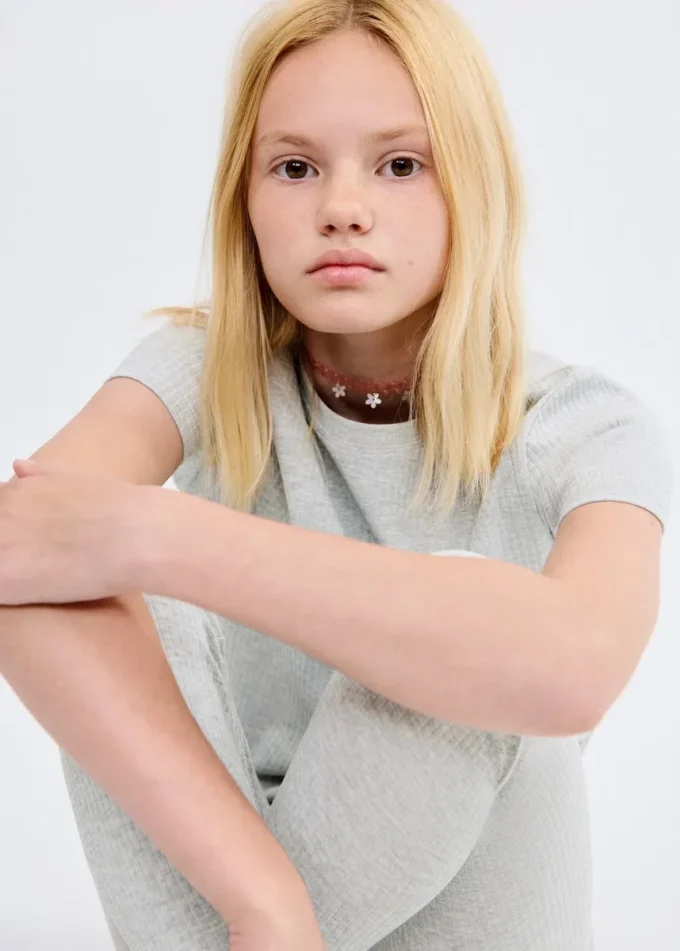 T-shirt in cotone a costine T-shirt in cotone a costine