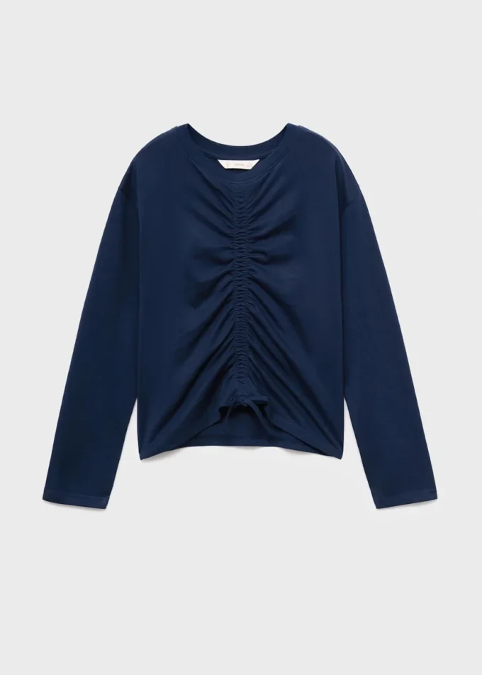 T-shirt in cotone arricciato T-shirt in cotone arricciato