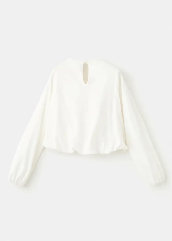 T-shirt in cotone arricciato T-shirt in cotone arricciato