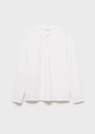 T-shirt in cotone con bottoni